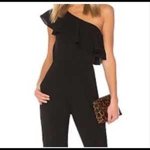 Yumi Kim off the shoulder black jumpsuit